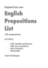 English Prepositions List