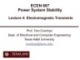 Lecture Power system stability - Lesson 4: Electromagnetic Transients