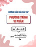 Hướng dẫn giải bài tập Phương trình vi phân