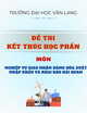 Đề thi kết thúc học phần học kì 1 môn Nghiệp vụ giao nhận hàng hóa xuất nhập khẩu và khai báo hải quan năm 2024-2025 có đáp án